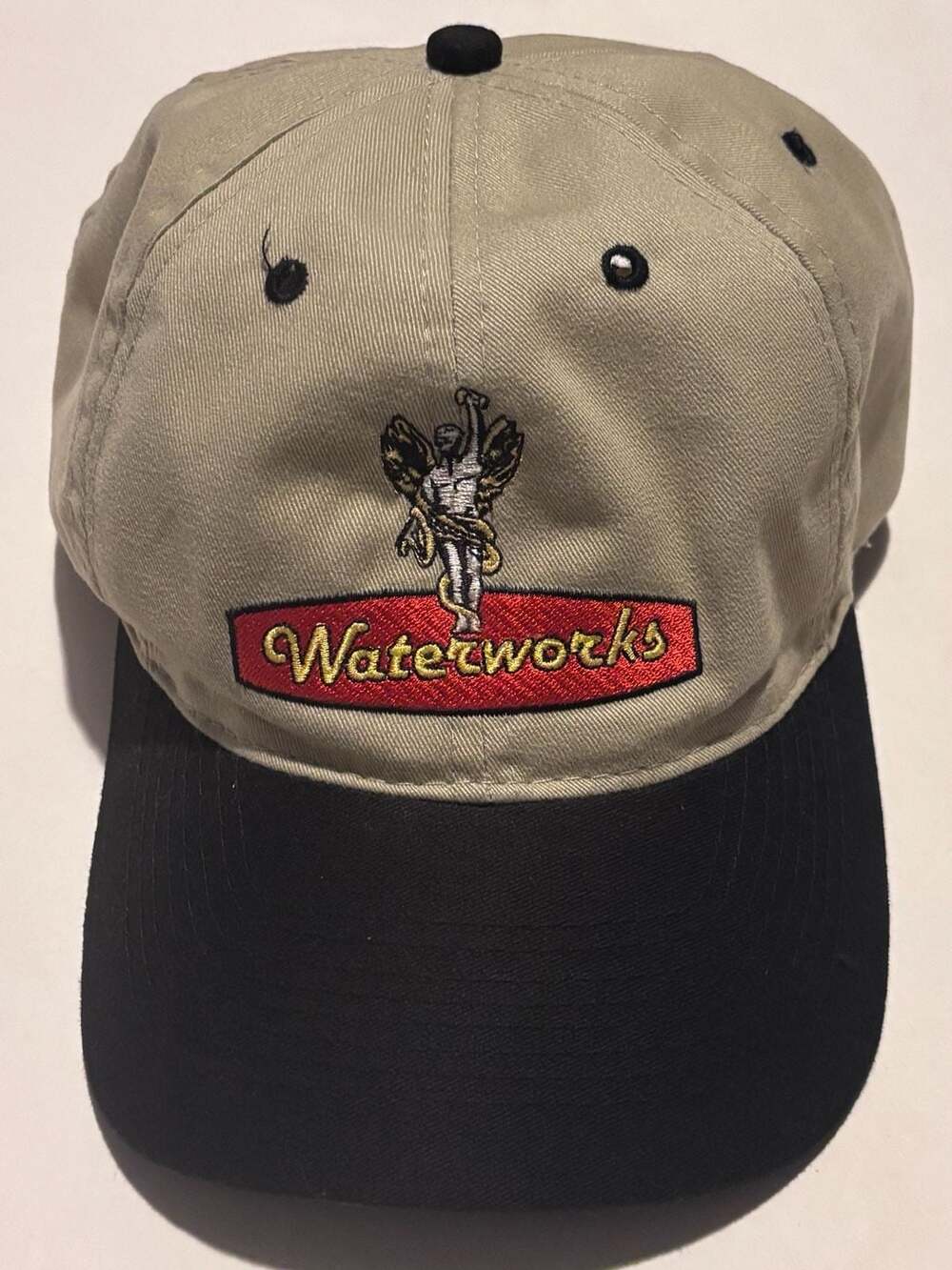 Otto Cap Waterworks Snapback Hat Khaki Black Embroidered Logo